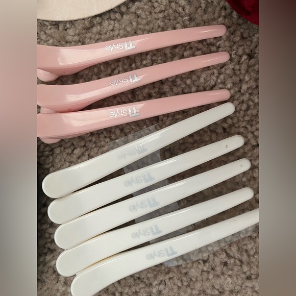 Hair accessories 3 Hair Clips hair styling clips 2 mini Scarfs polkadot paisley - Picture 7 of 10